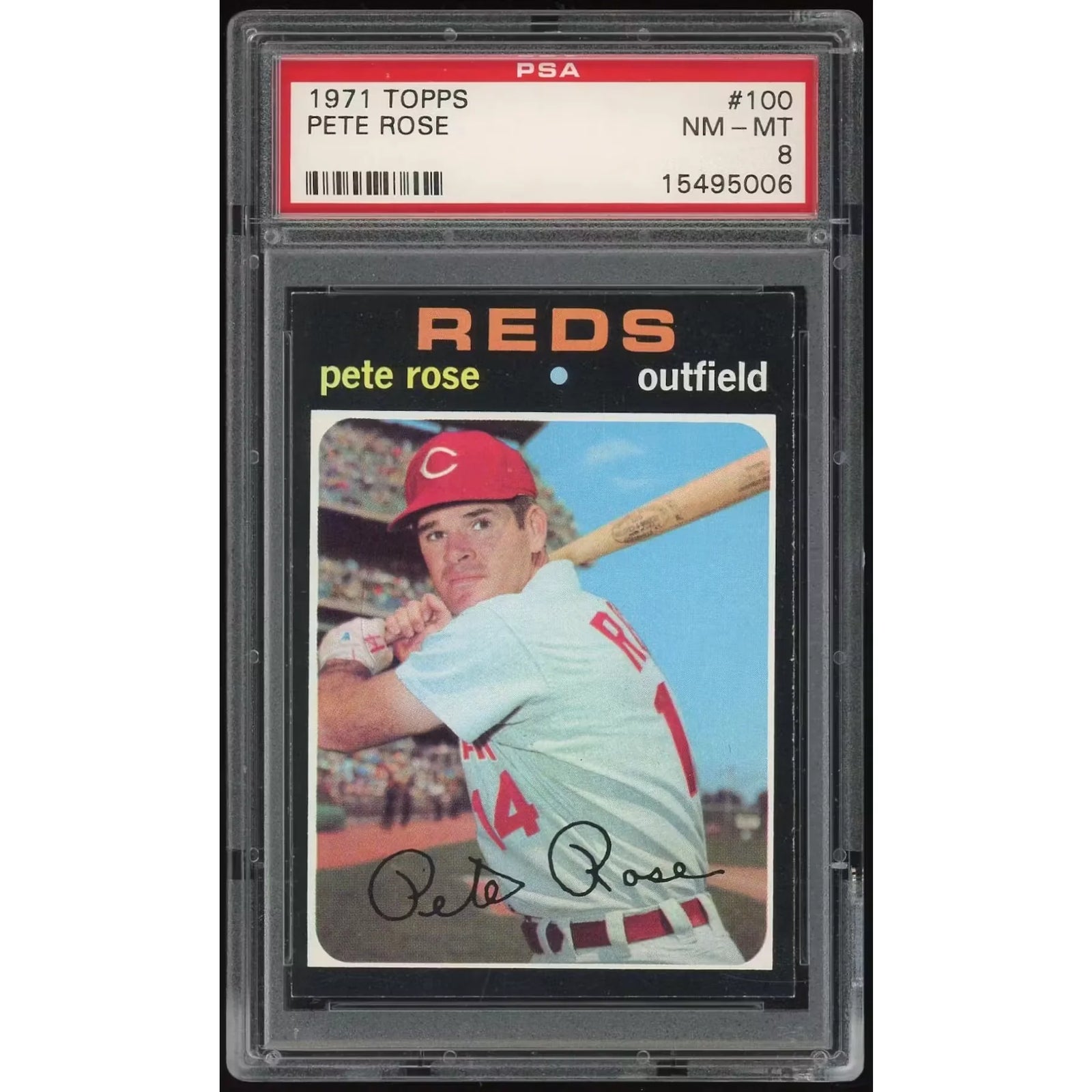 Pete Rose 1971 Topps #100 Baseball Card | PSA 8