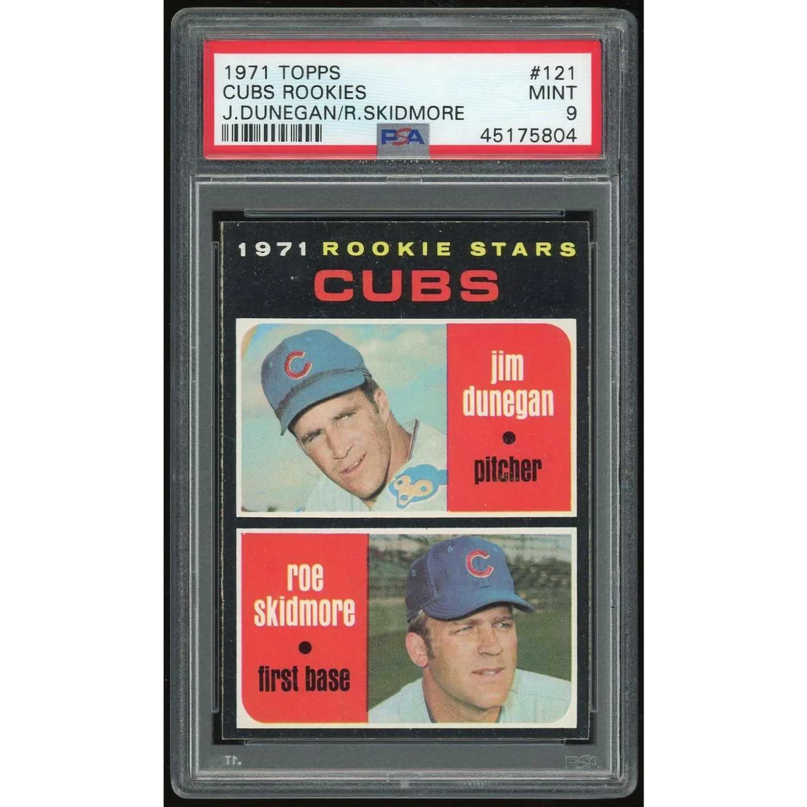 1971 Topps #121 Jim Dunegan/Roe Skidmore Rookie Card | PSA 9