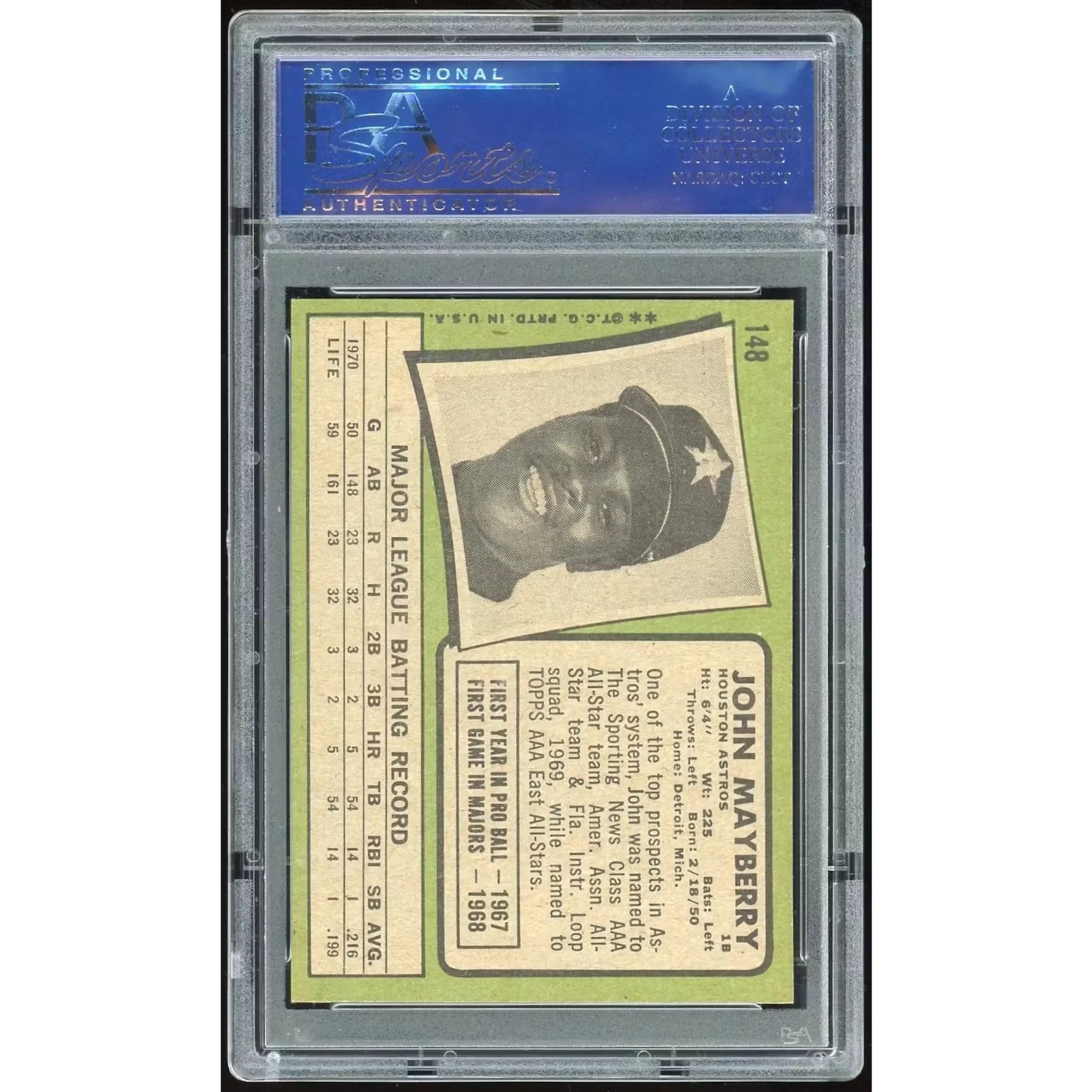 1971 Topps #148 John Mayberry Card | PSA 8.5
