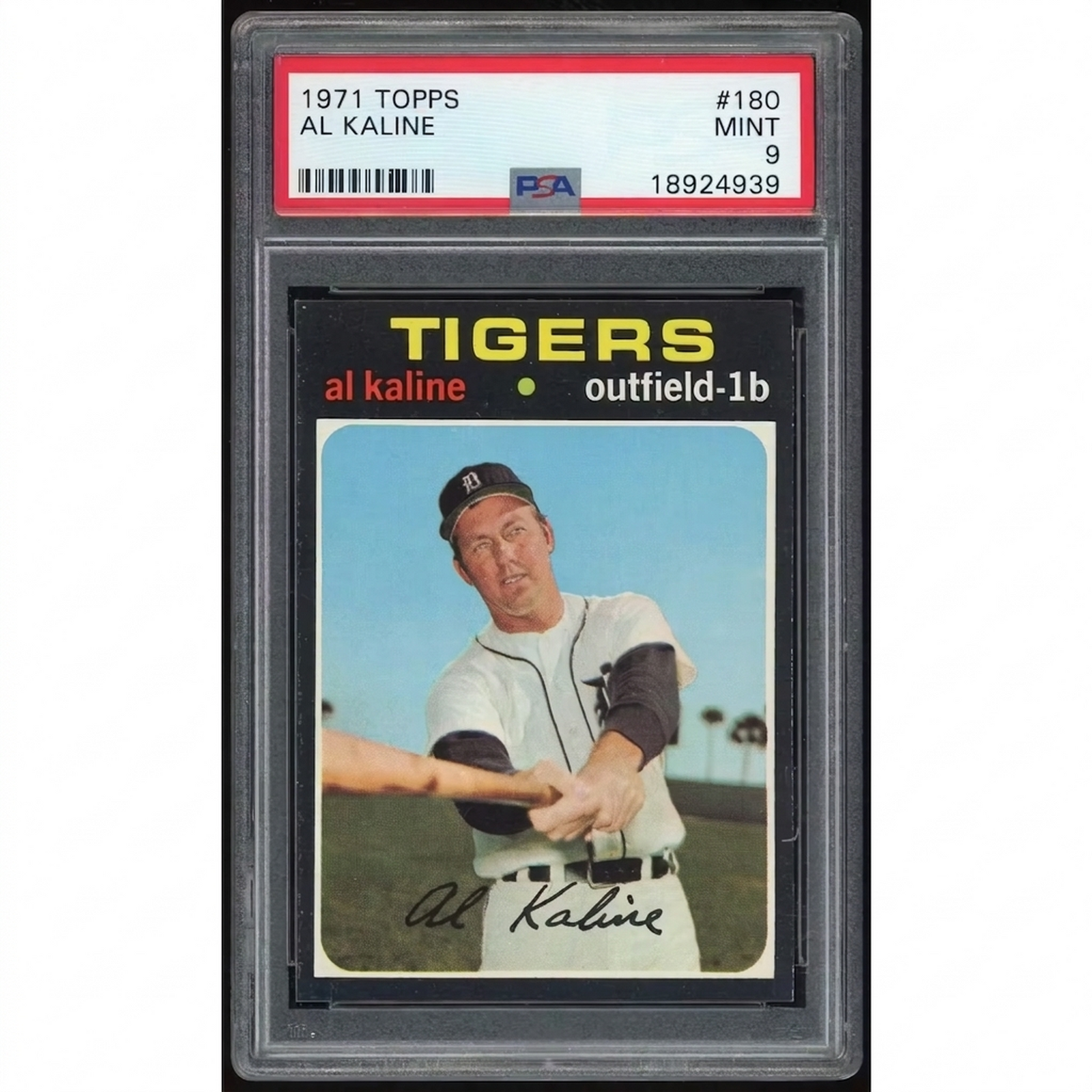 Al Kaline 1971 Topps #180 Baseball Card | PSA 9