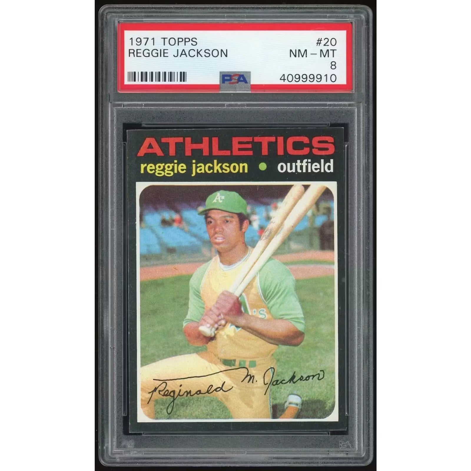 Reggie Jackson 1971 Topps #20 Baseball Card | PSA 8