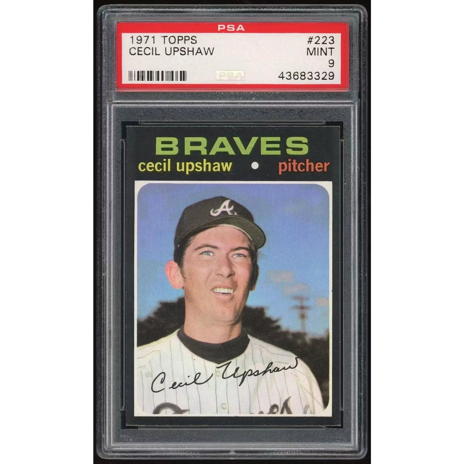 1971 Topps #223 Cecil Upshaw Baseball Card | PSA 9