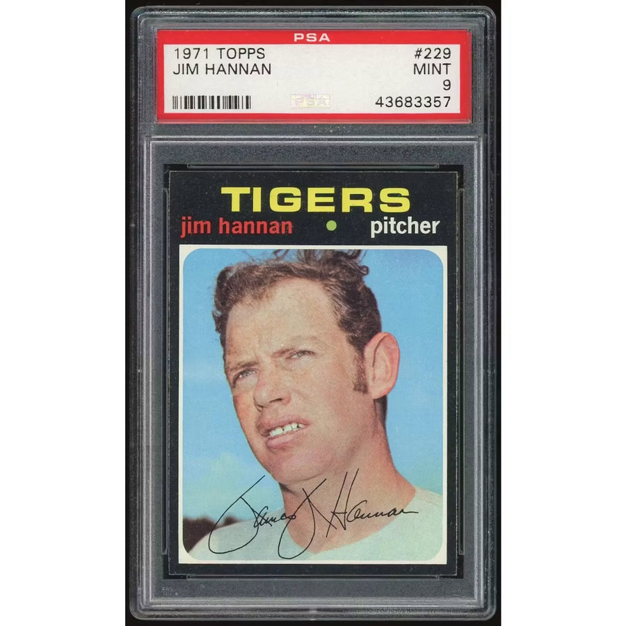 1971 Topps #229 Jim Hannan Baseball Card | PSA 9