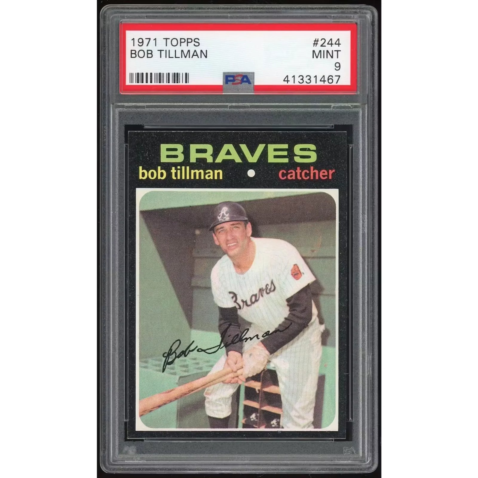 Bob Tillman 1971 Topps #244 Baseball Card | PSA 9