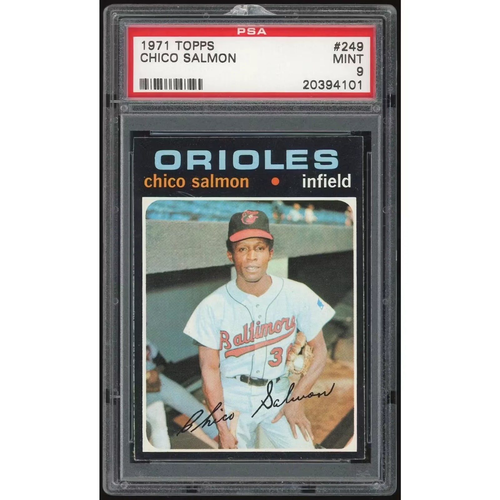 1971 Topps #249 Chico Salmon Baseball Card | PSA 9