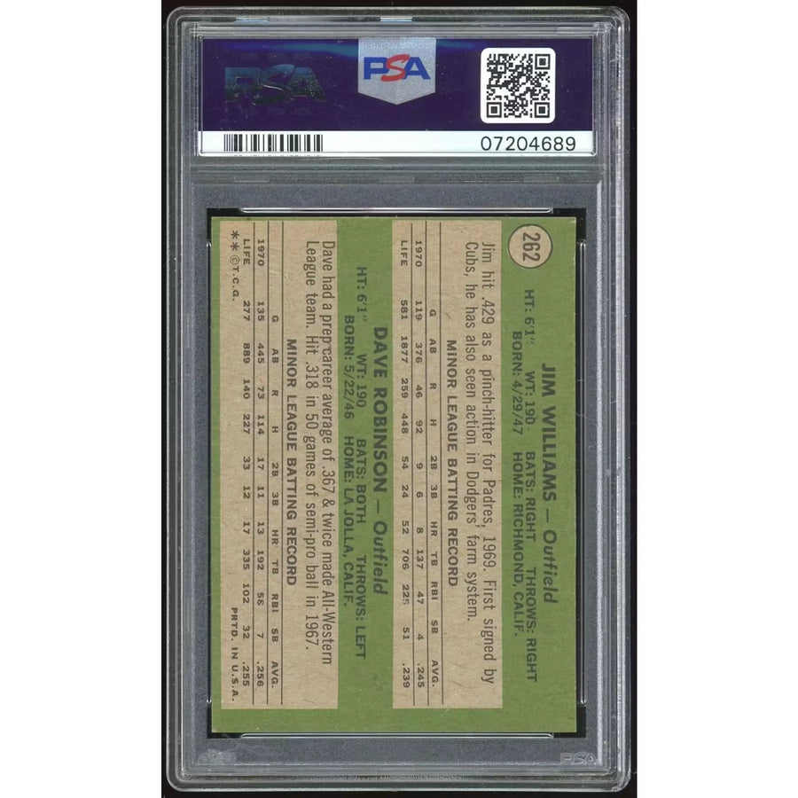 1971 Topps #262 Jim Williams/Dave Robinson Rookie Card | PSA 9