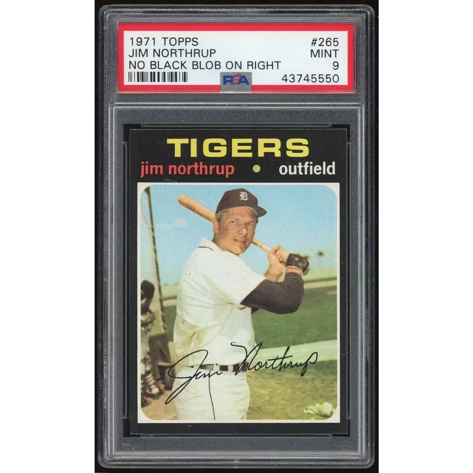 1971 Topps Jim Northrup #265 Baseball Card | PSA 9