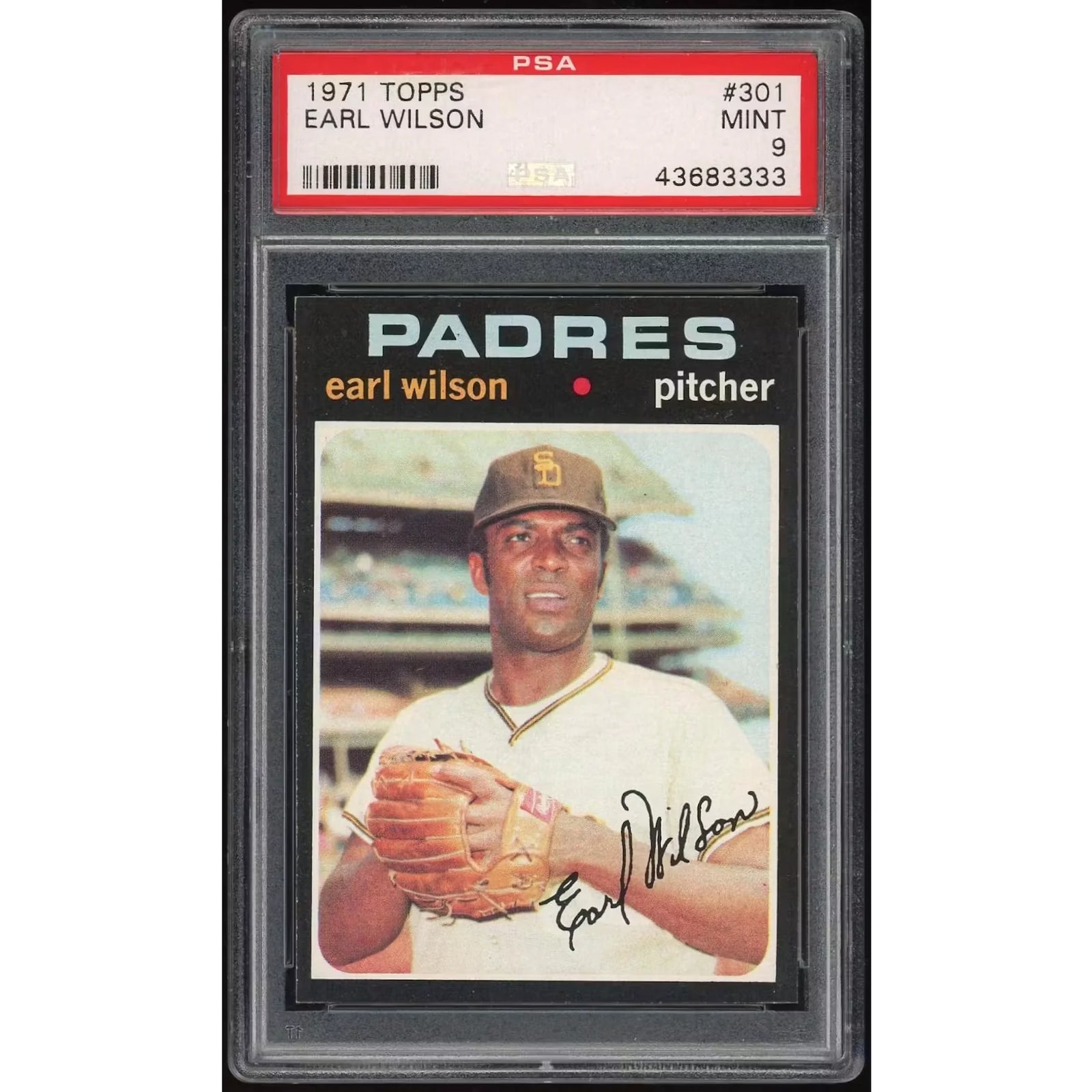 1971 Topps #301 Earl Wilson Baseball Card | PSA 9