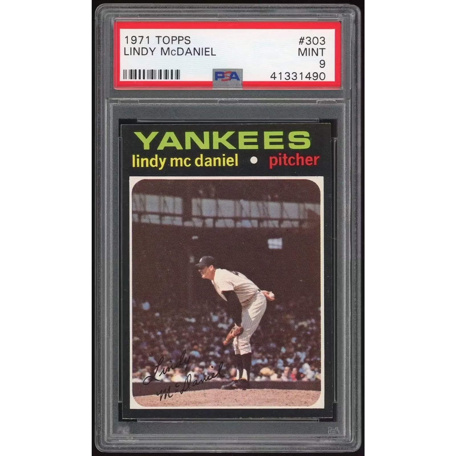 1971 Topps #303 Lindy McDaniel Baseball Card | PSA 9