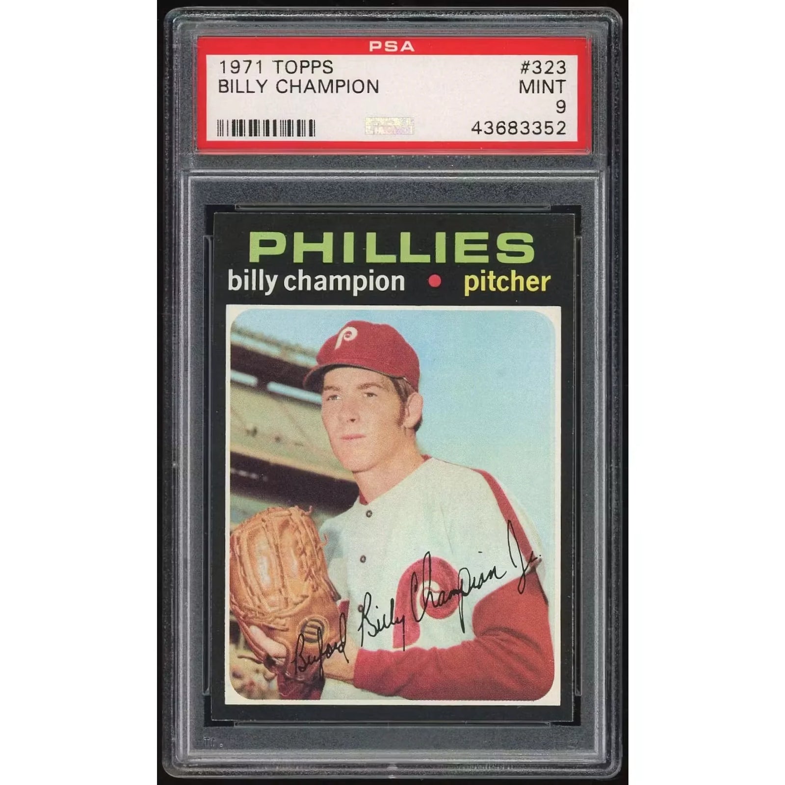1971 Topps #323 Billy Champion Baseball Card | PSA 9