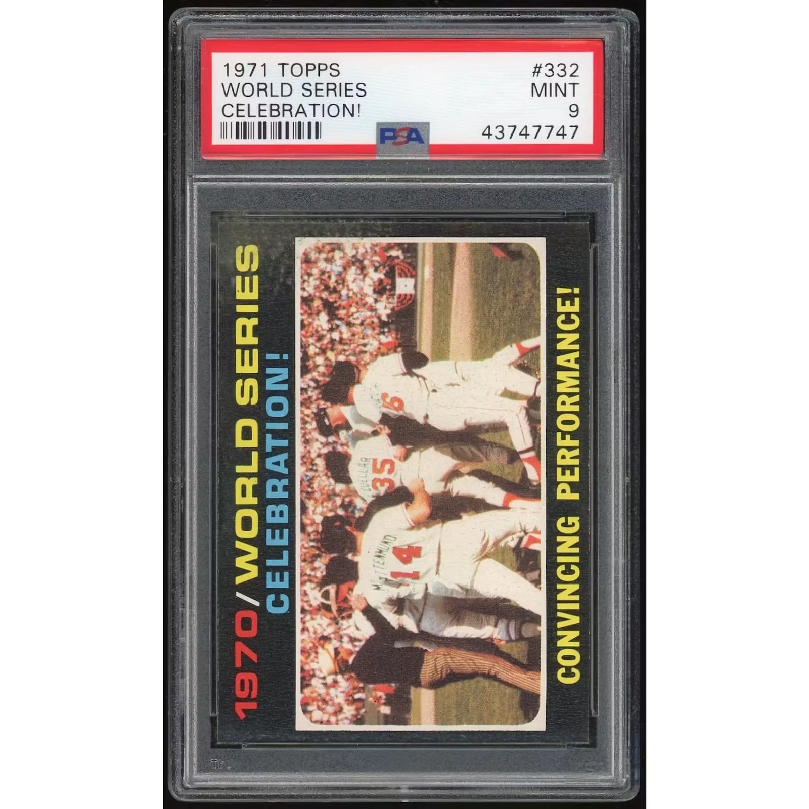 1971 Topps #332 World Series Celebration Card | PSA 9 Graded