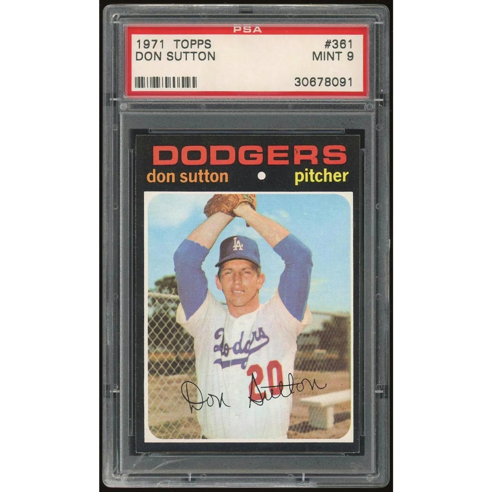 Don Sutton 1971 Topps #361 Baseball Card | PSA 9