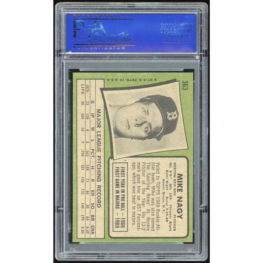 1971 Topps #363 Mike Nagy Baseball Card | PSA 9