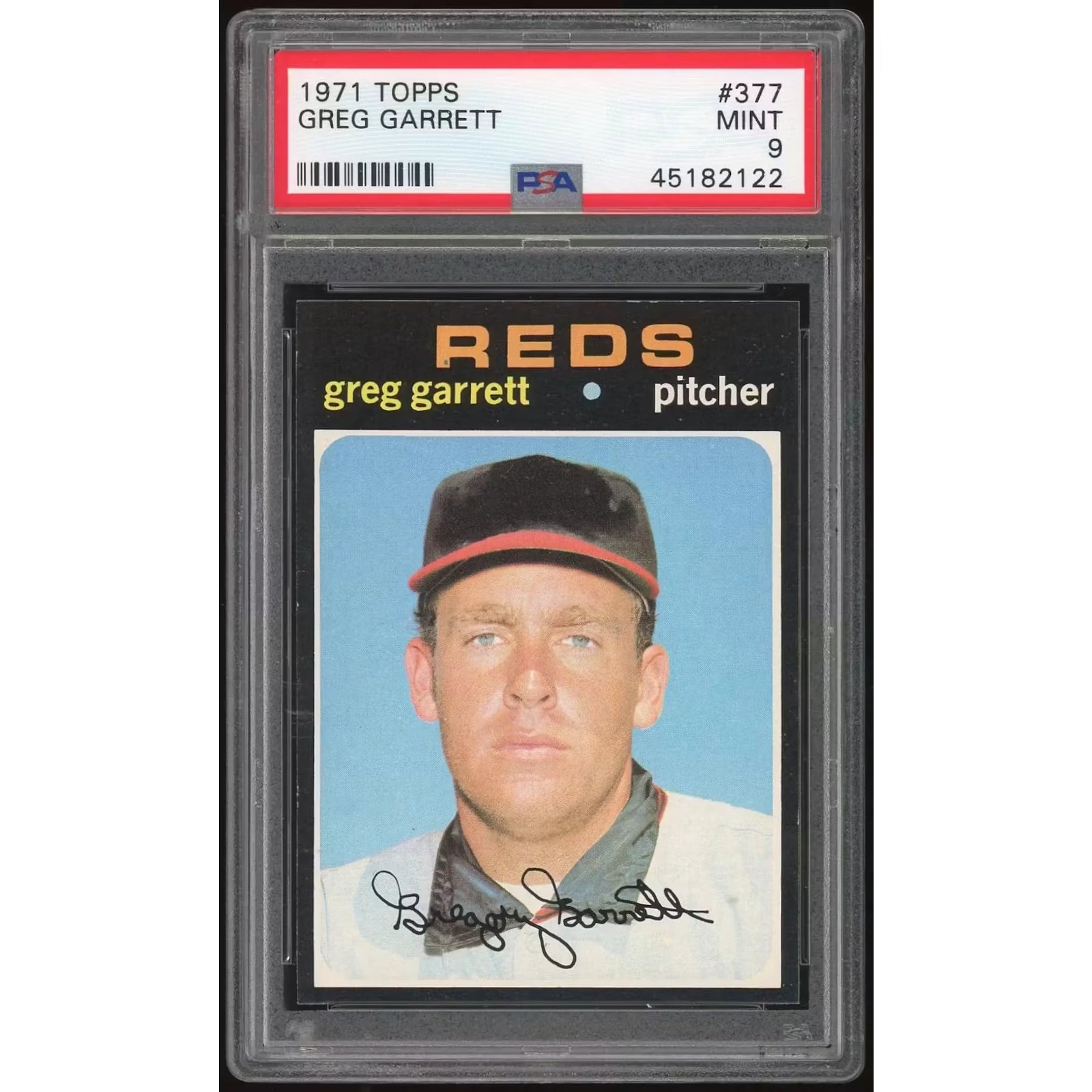 1971 Topps #377 Greg Garrett Baseball Card | PSA 9