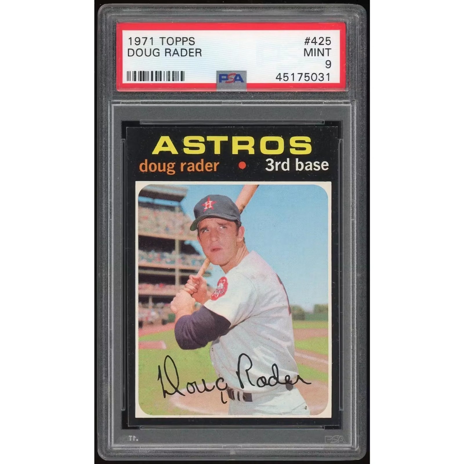 Doug Rader 1971 Topps #425 Baseball Card | PSA 9