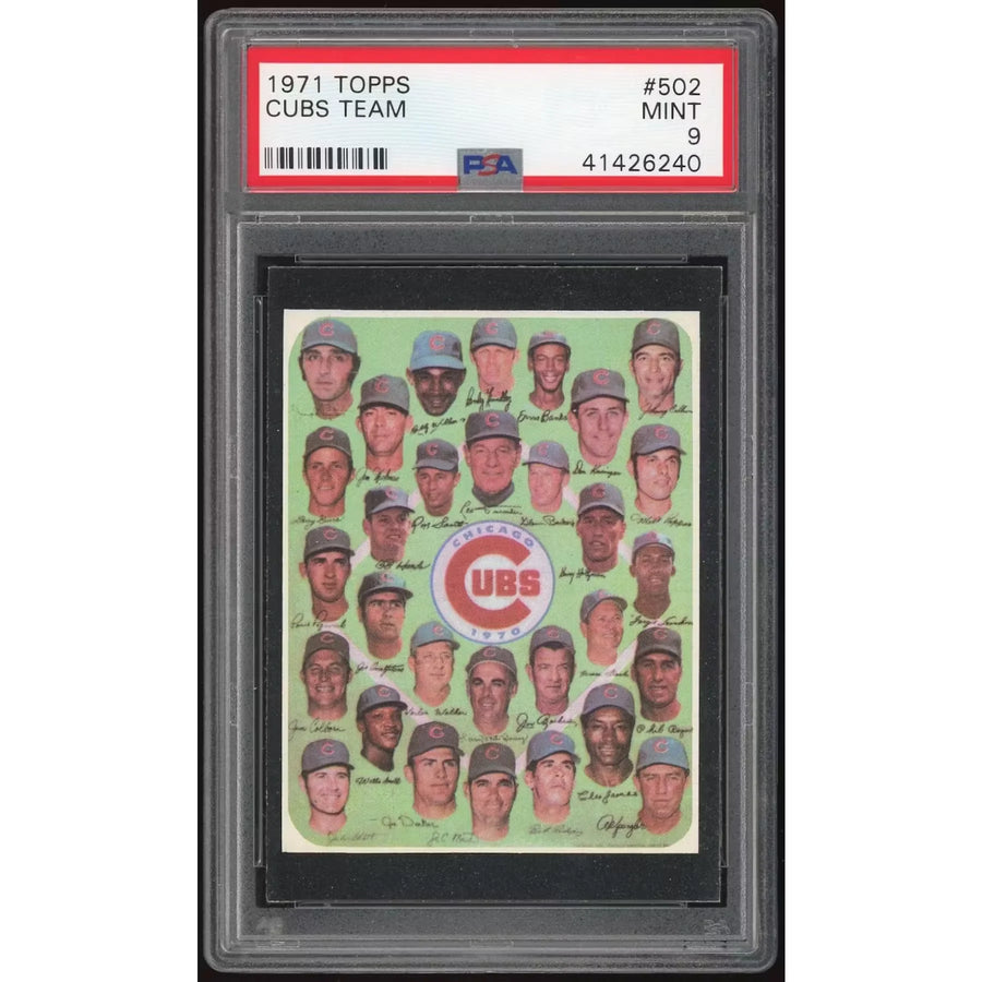 1971 Topps #502 Cubs Team Card | PSA 9