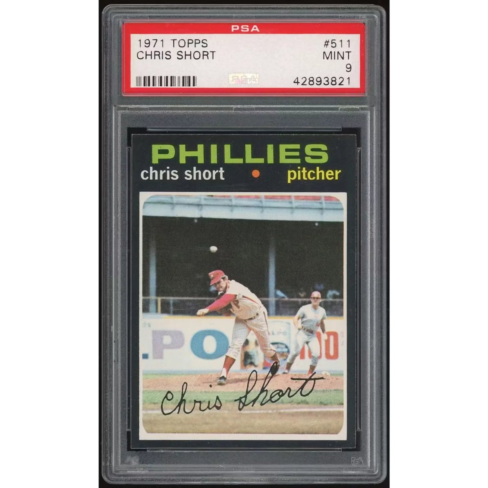 Chris Short 1971 Topps #511 Baseball Card | PSA 9