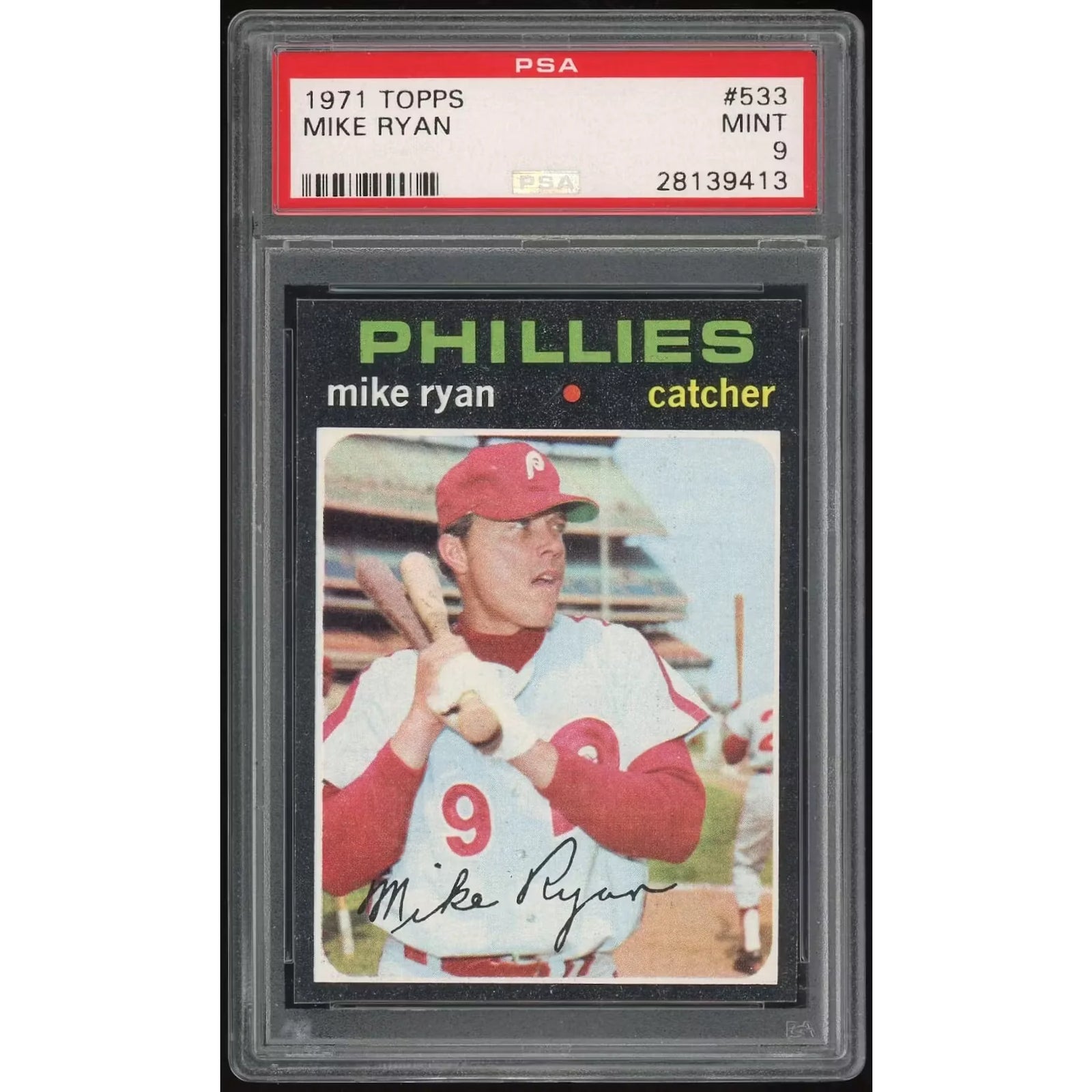 1971 Topps #533 Mike Ryan Baseball Card | PSA 9