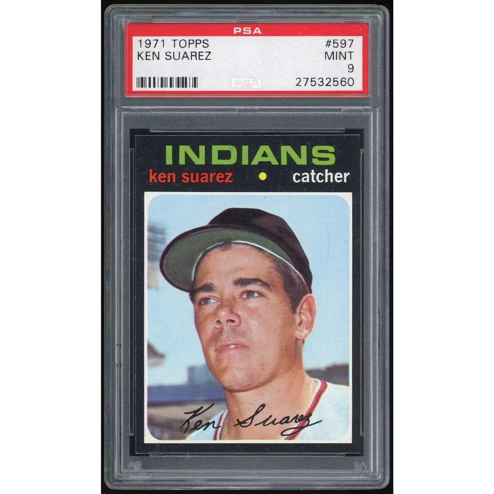 1971 Topps #597 Ken Suarez Baseball Card | PSA 9