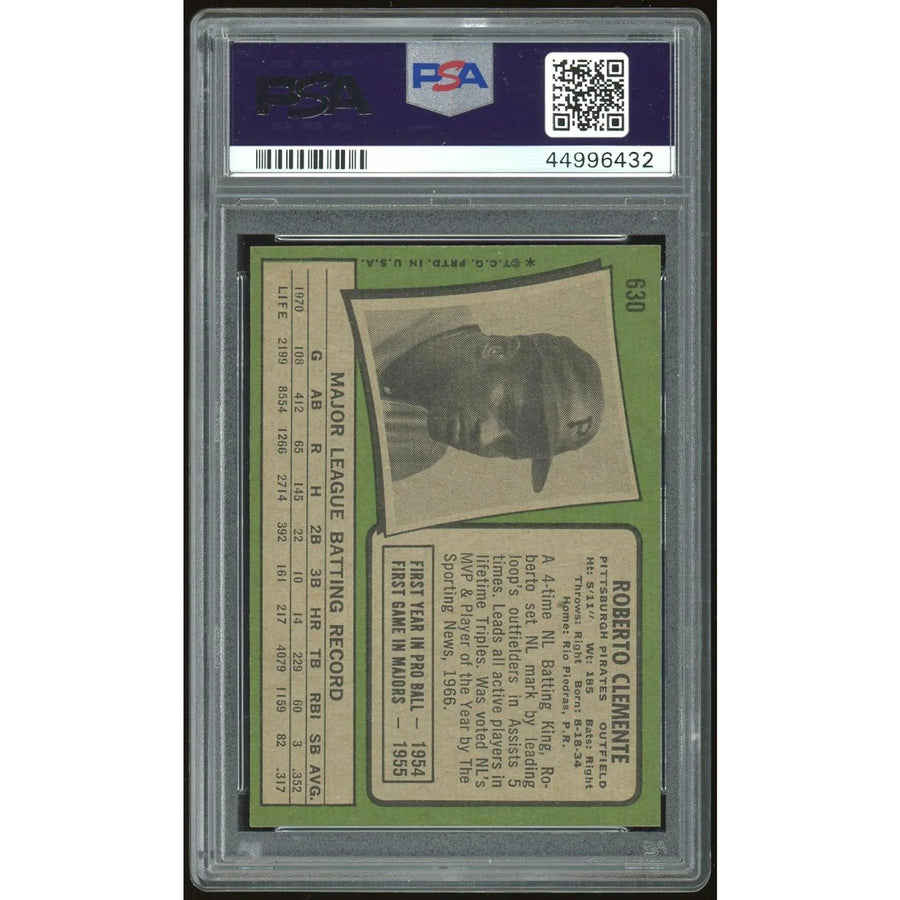 Roberto Clemente 1971 Topps #630 Baseball Card | PSA 8.5