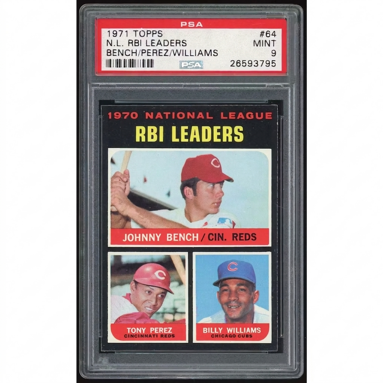 1971 Topps #64 NL RBI Leaders Baseball Card | PSA 9