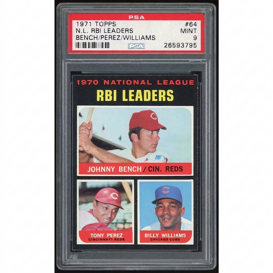 1971 Topps #64 NL RBI Leaders Baseball Card | PSA 9