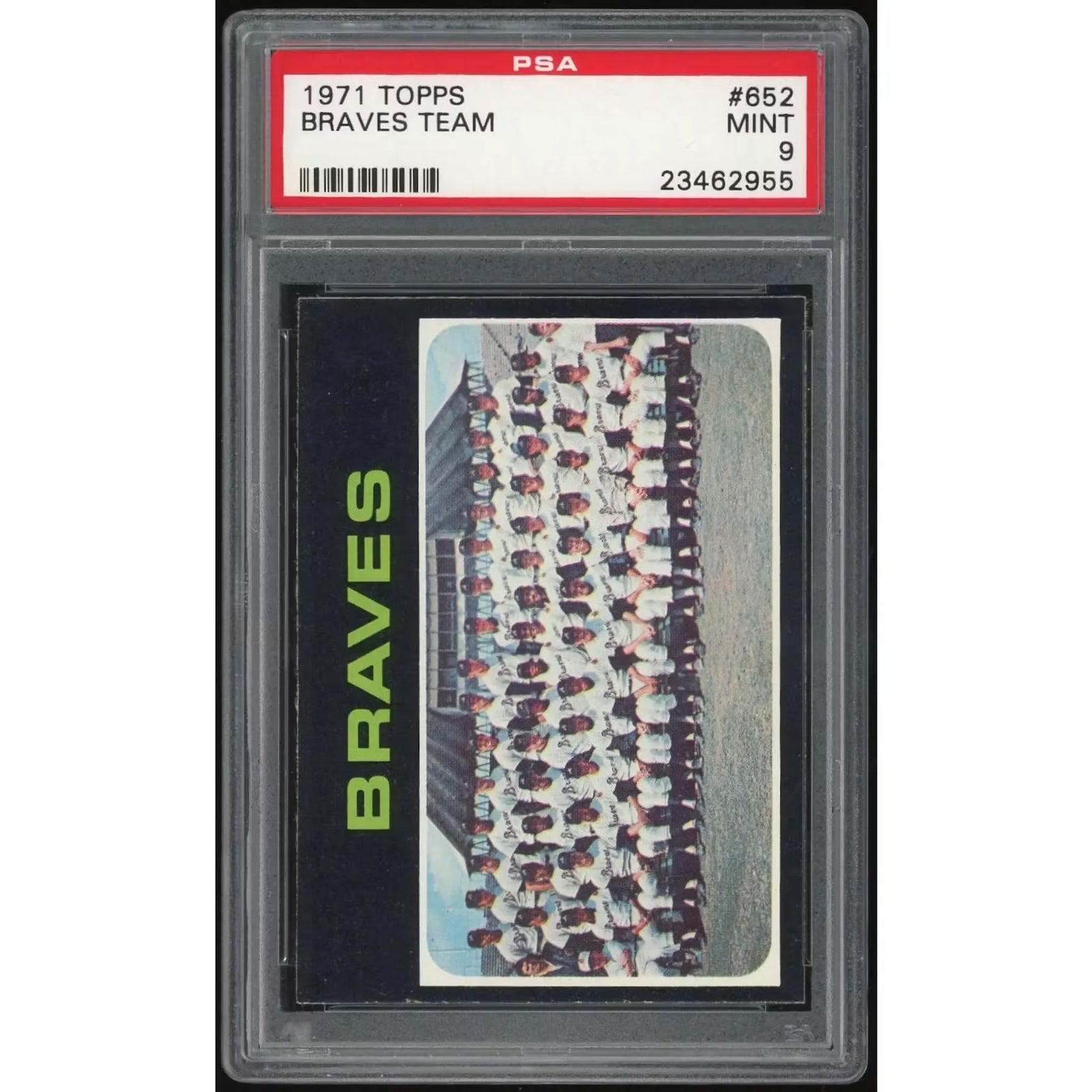 1971 Topps #652 Braves Team Card | PSA 9
