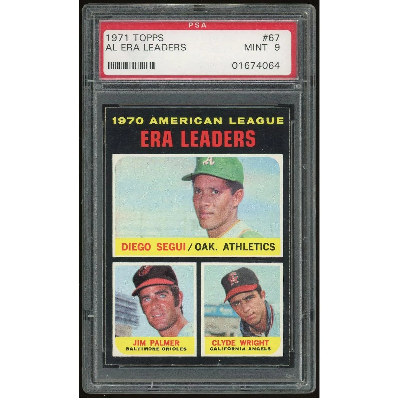 1971 Topps #67 AL ERA Leaders Baseball Card | PSA 9