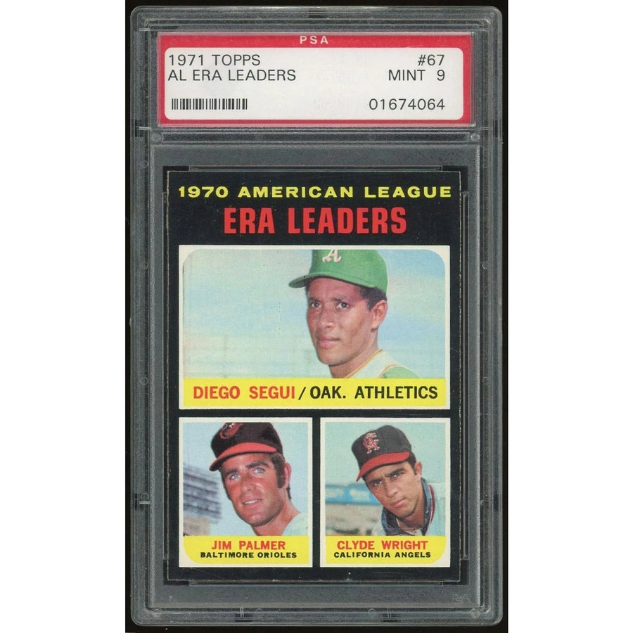 1971 Topps #67 AL ERA Leaders Baseball Card | PSA 9