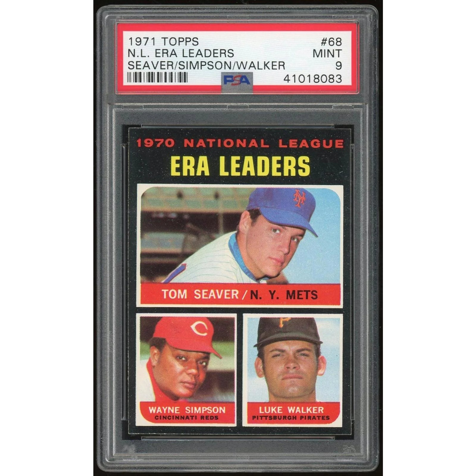 1971 Topps #68 NL ERA Leaders Baseball Card | PSA 9