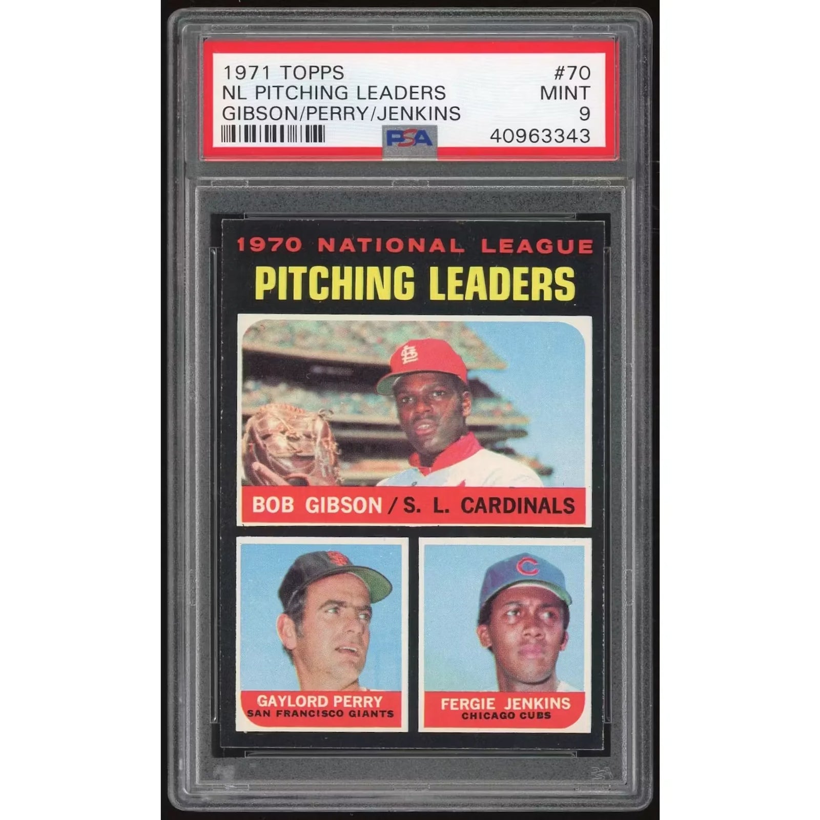 1971 Topps #70 NL Pitching Leaders Card | PSA 9