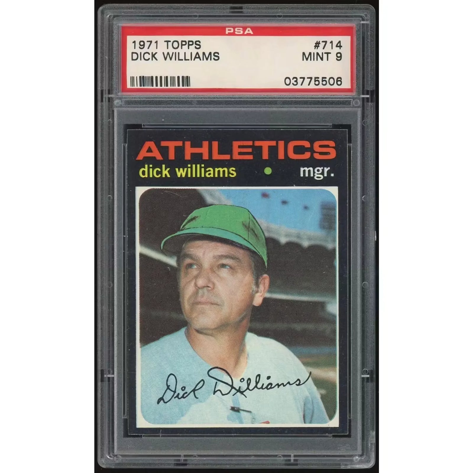 1971 Topps #714 Dick Williams Baseball Card | PSA 9