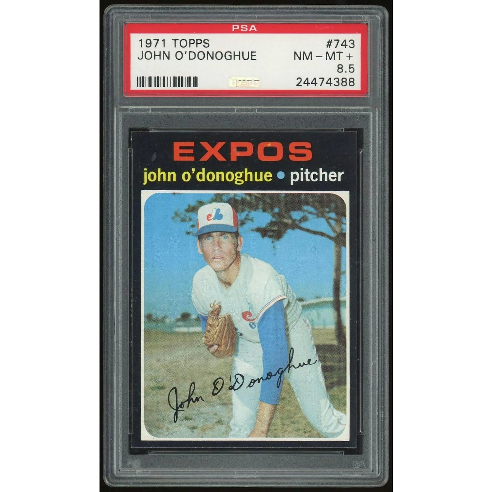 1971 Topps #743 John O'Donoghue Baseball Card | PSA 8.5