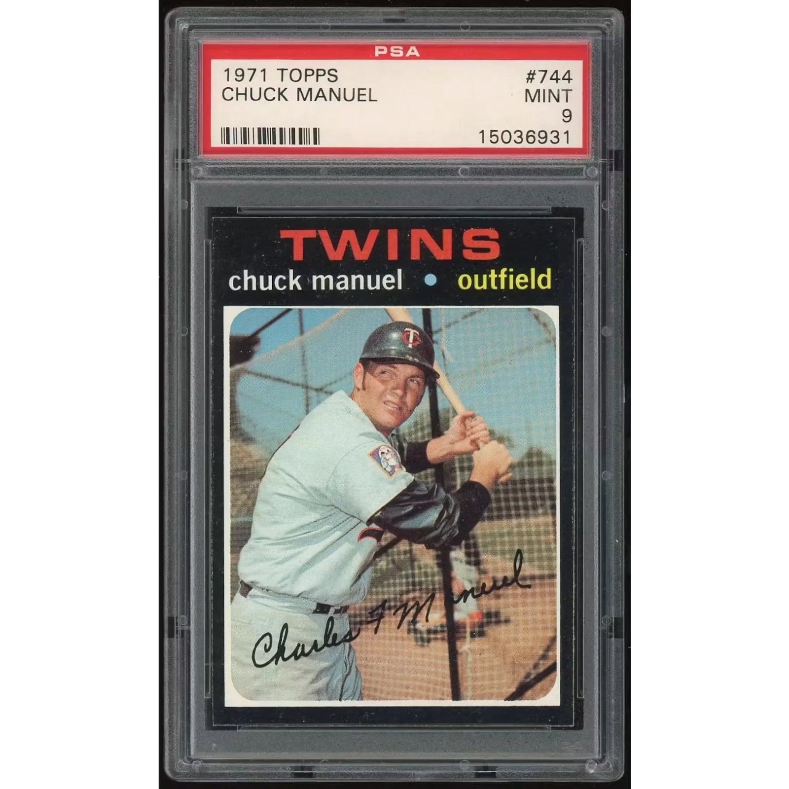 Chuck Manuel 1971 Topps #744 Baseball Card | PSA 9