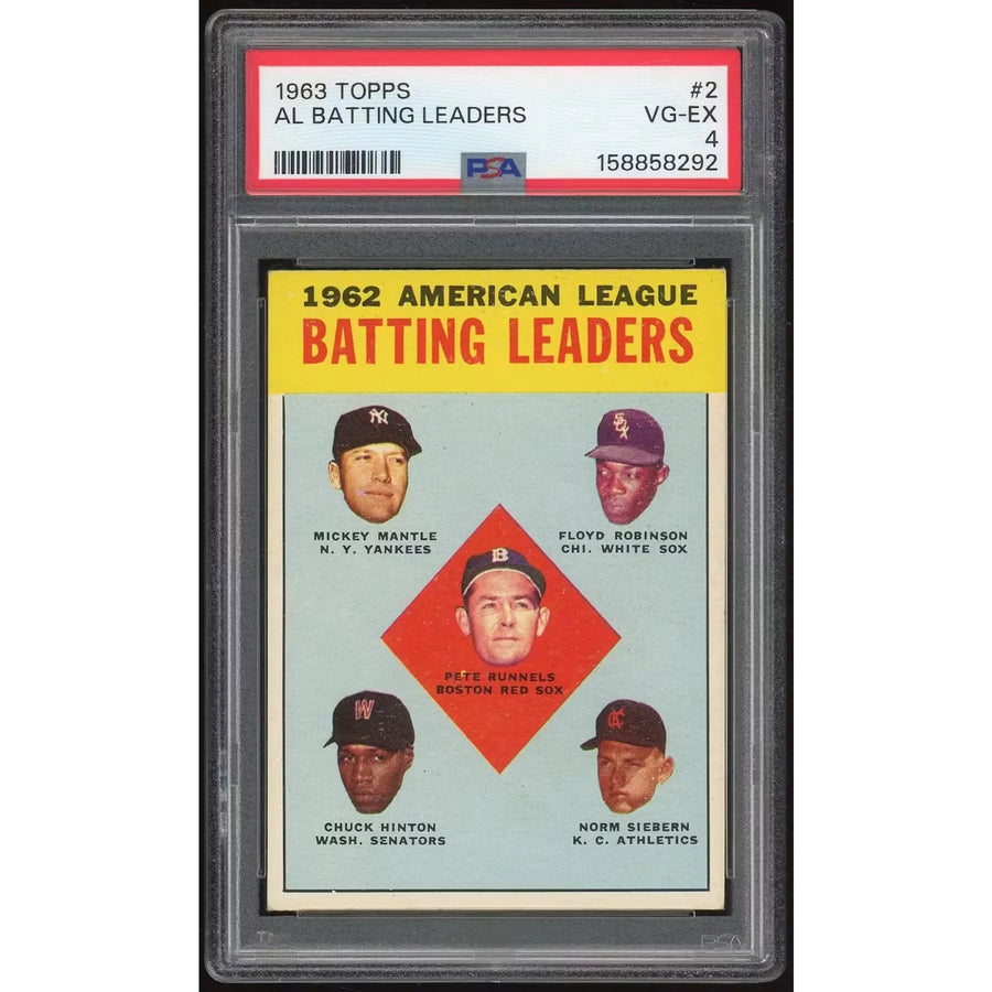 1963 Topps #2 AL Batting Leaders Card | PSA 4