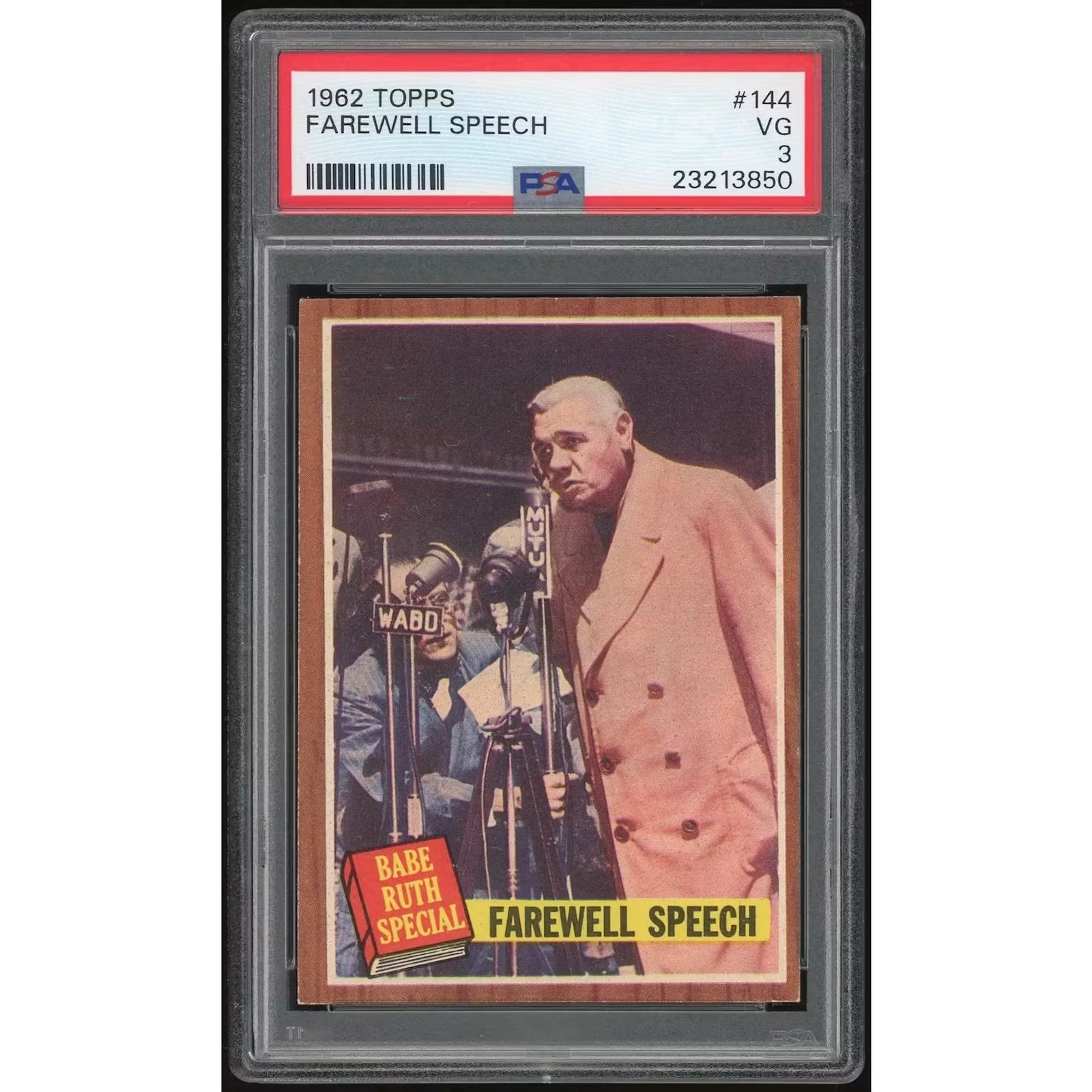 1962 Topps #144 Babe Ruth Farewell Speech | PSA 3
