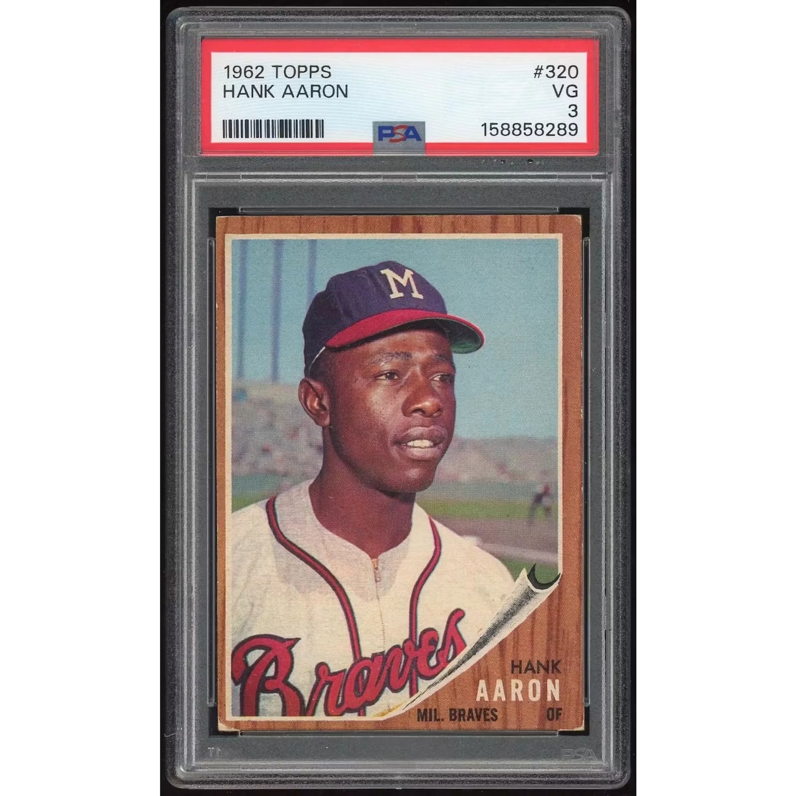 1962 Topps #320 Hank Aaron Baseball Card | PSA 3