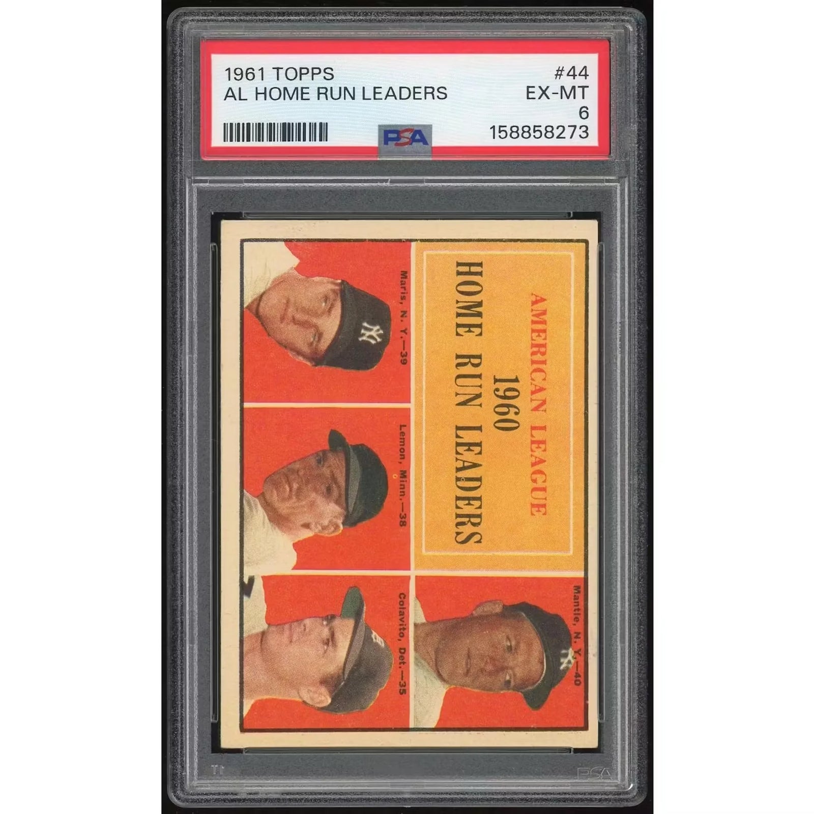 1961 Topps #44 AL Home Run Leaders | PSA 6
