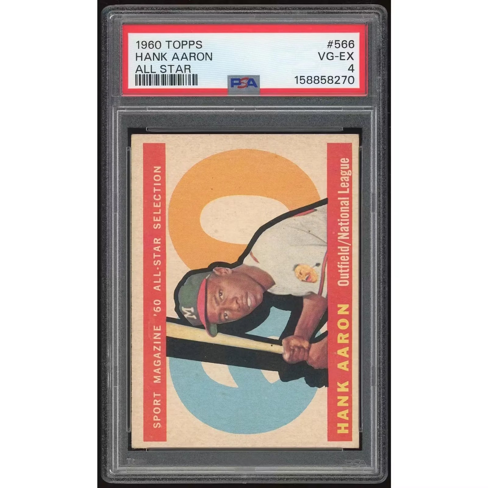 1960 Topps #566 Hank Aaron All-Star Card | PSA 4