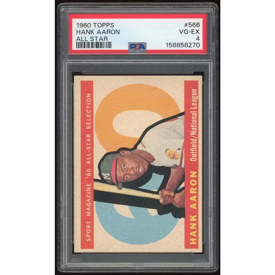 1960 Topps #566 Hank Aaron All-Star Card | PSA 4