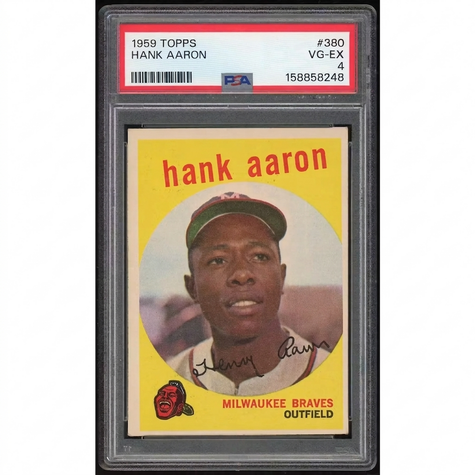 Hank Aaron 1959 Topps #380 Baseball Card | PSA 4
