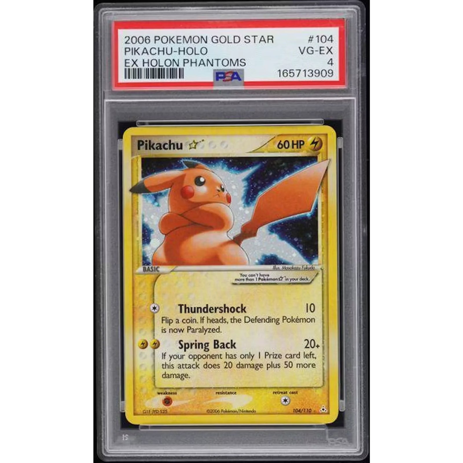 2006 Pokemon Ex Holon Phantoms Pikachu Gold Star Promo #104 | PSA 4