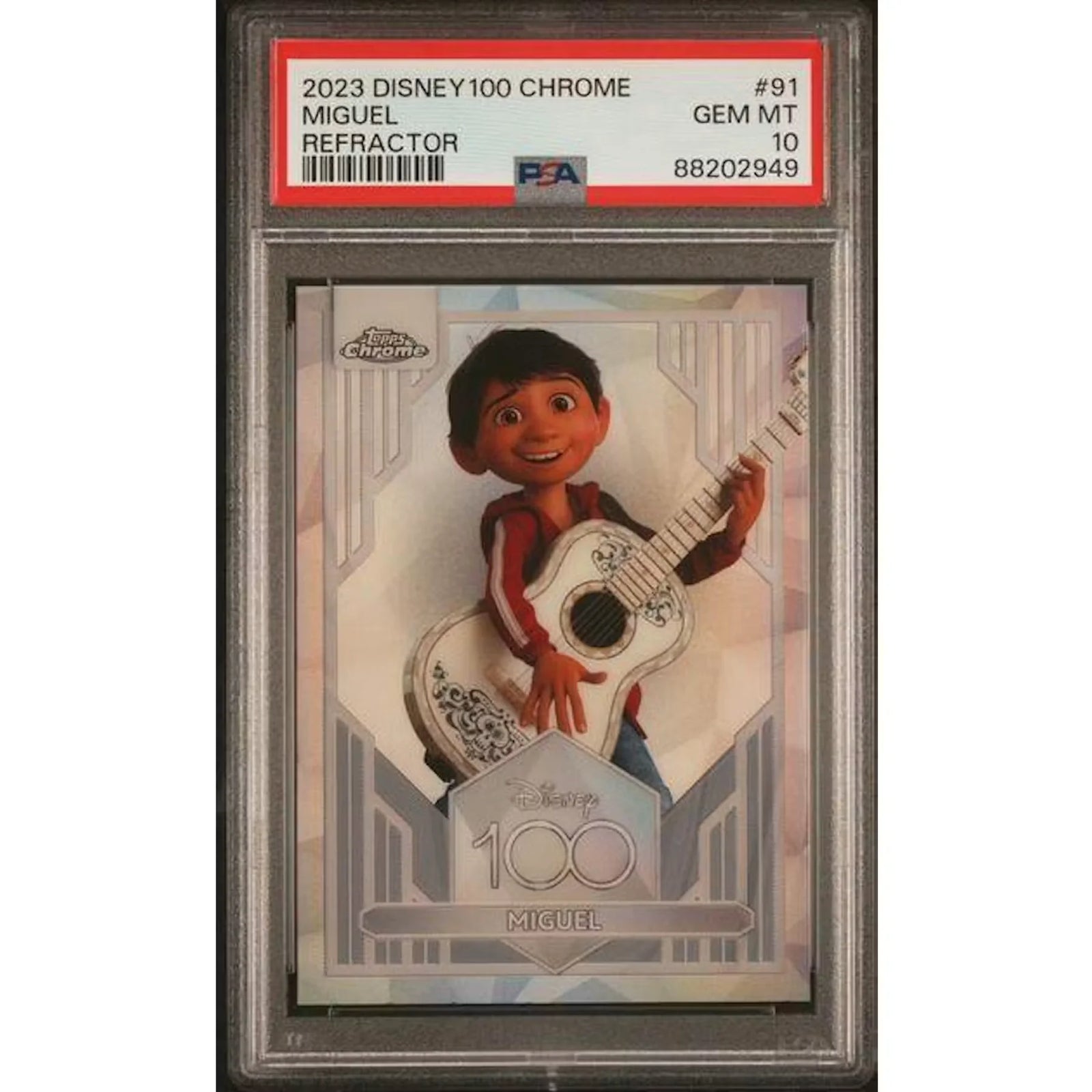 2023 Topps Chrome Disney 100 Miguel Refractor #91 | PSA 10