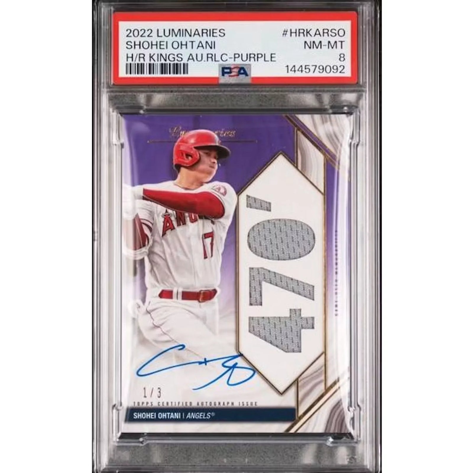 Shohei Ohtani Signed 2022 Topps Luminaries Card | Purple Patch Auto