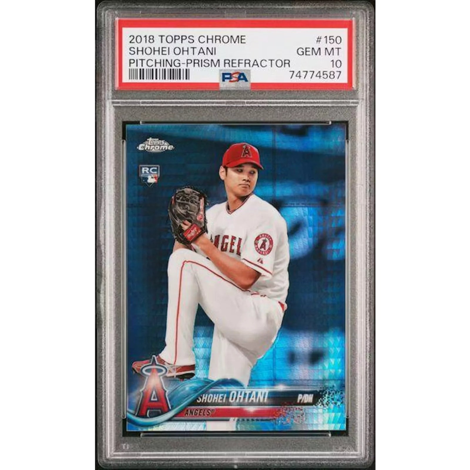 Shohei Ohtani 2018 Topps Chrome Rookie Prism Refractor #150 | PSA 10