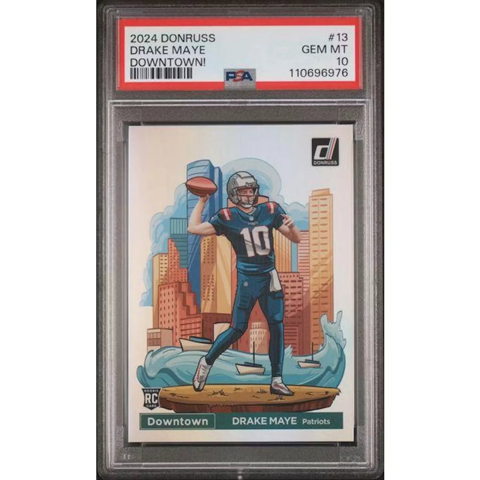 Drake Maye 2024 Panini Donruss Downtown Rookie #13 | PSA 10
