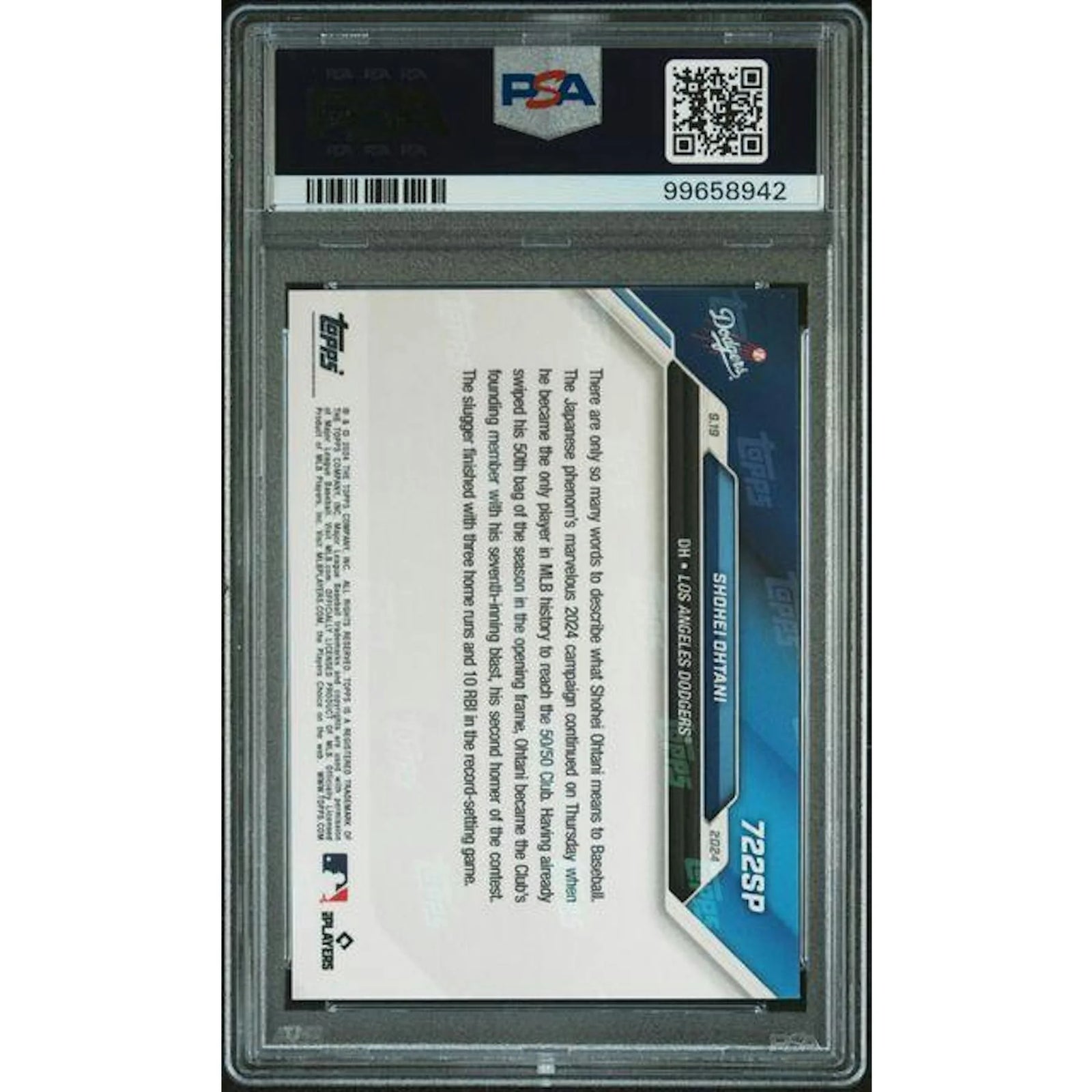 Shohei Ohtani 2024 Topps Now SP Variation #722 | PSA 10