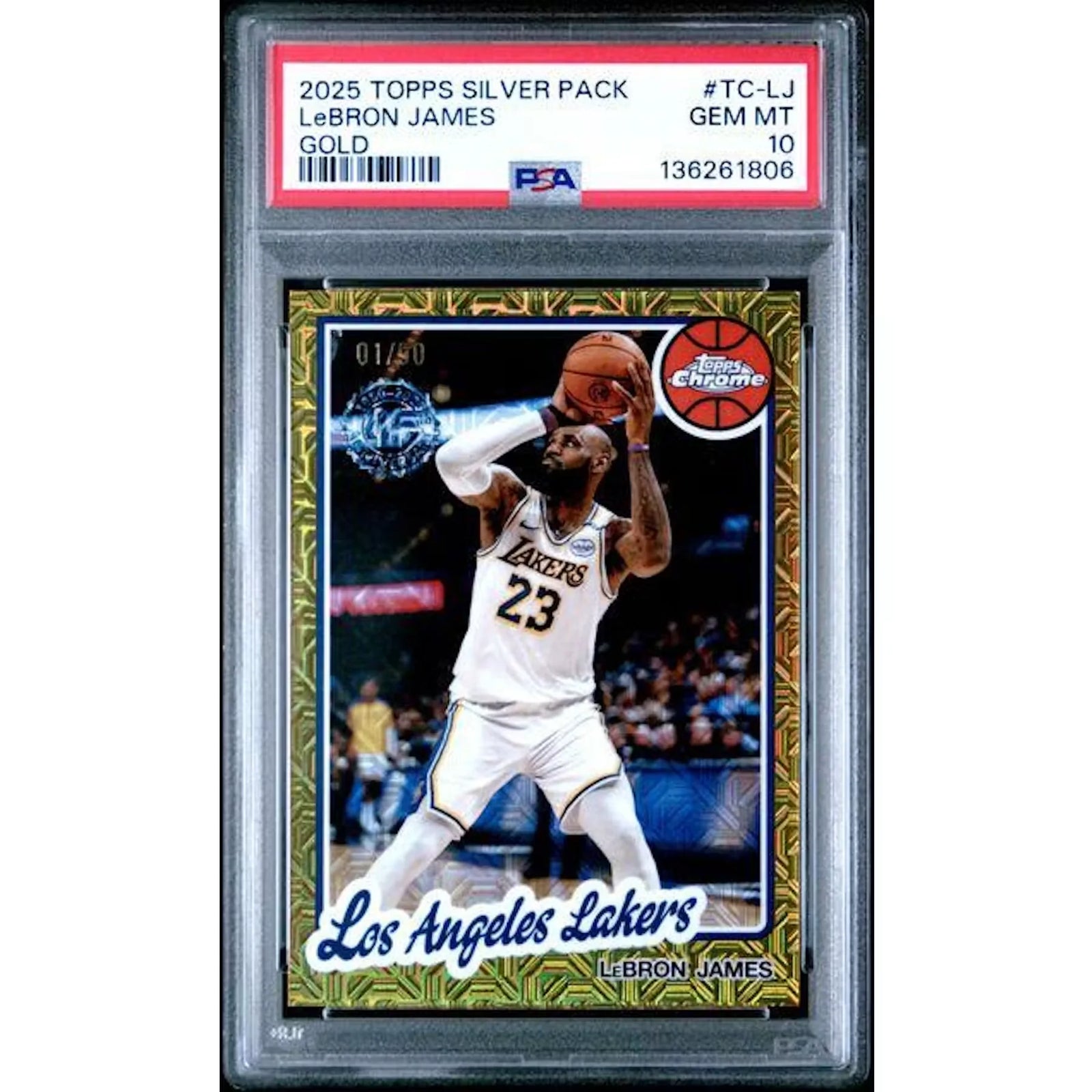 LeBron James 1980-81 Gold Chrome Card | 2025 Topps Silver Pack PSA 10