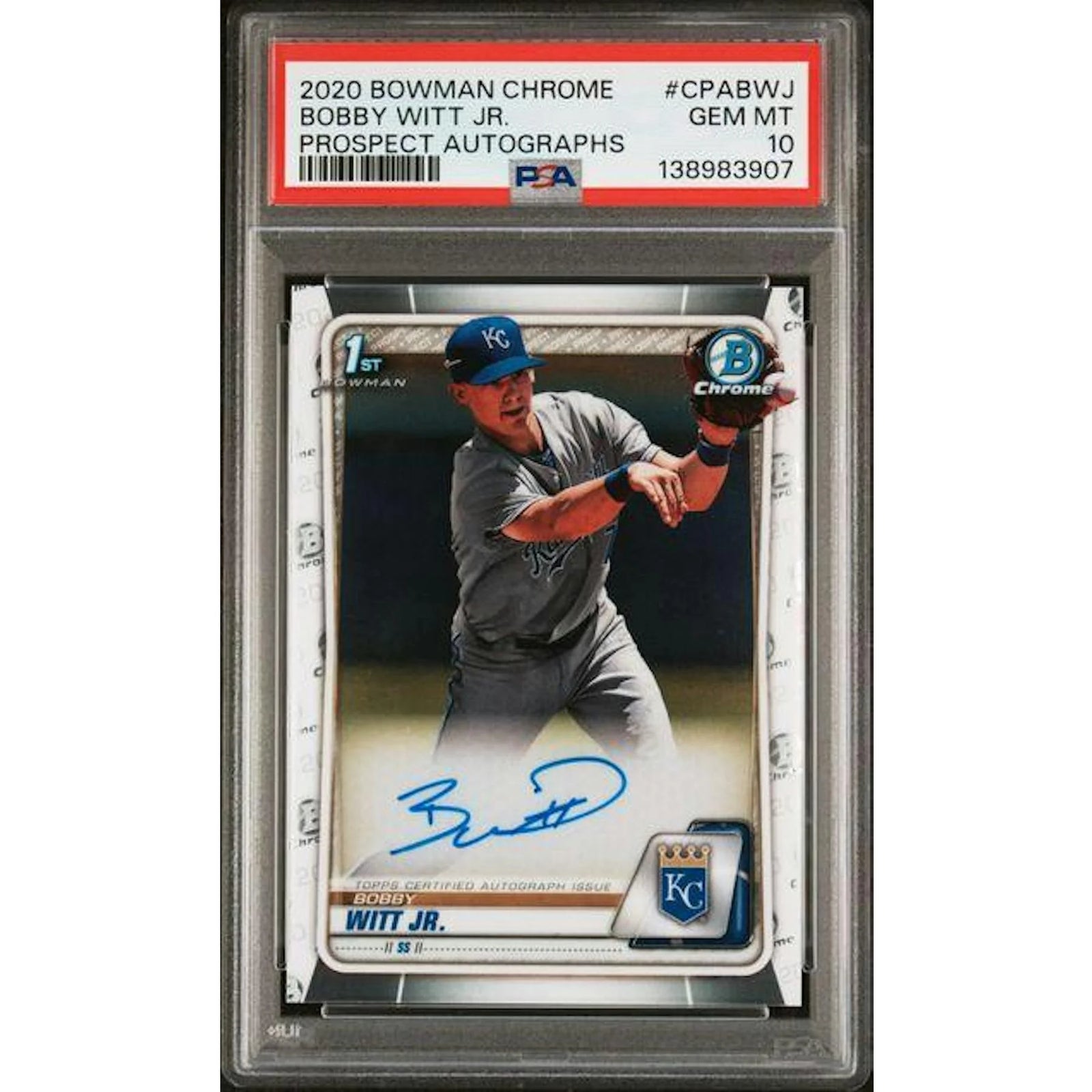 Bobby Witt Jr 2020 Bowman Chrome 1st Prospect Auto | PSA 10