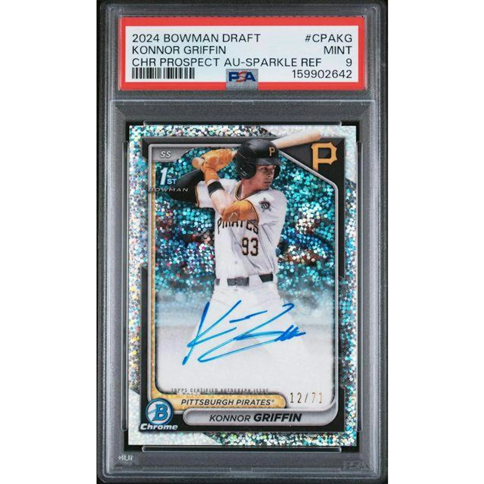 Konnor Griffin 2024 Bowman Draft Prospect Auto Sparkle Refractor | PSA 9